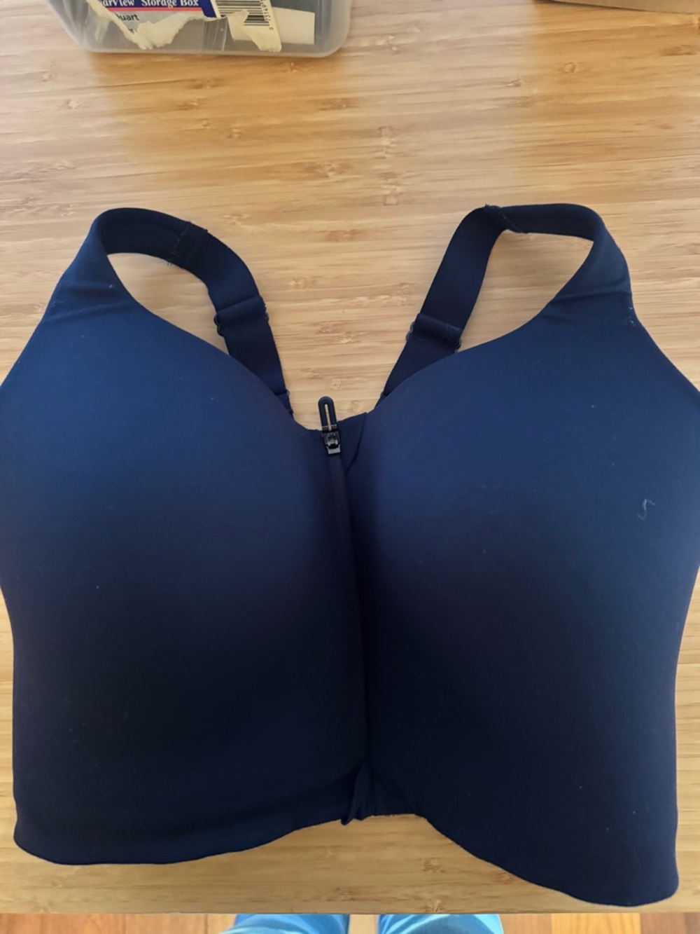 Navy Soma sport bra -  Front-Ziper